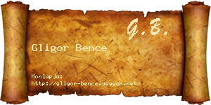 Gligor Bence névjegykártya