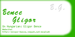 bence gligor business card